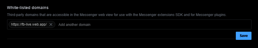 Whitelisted Domains field with Boxify URLs added