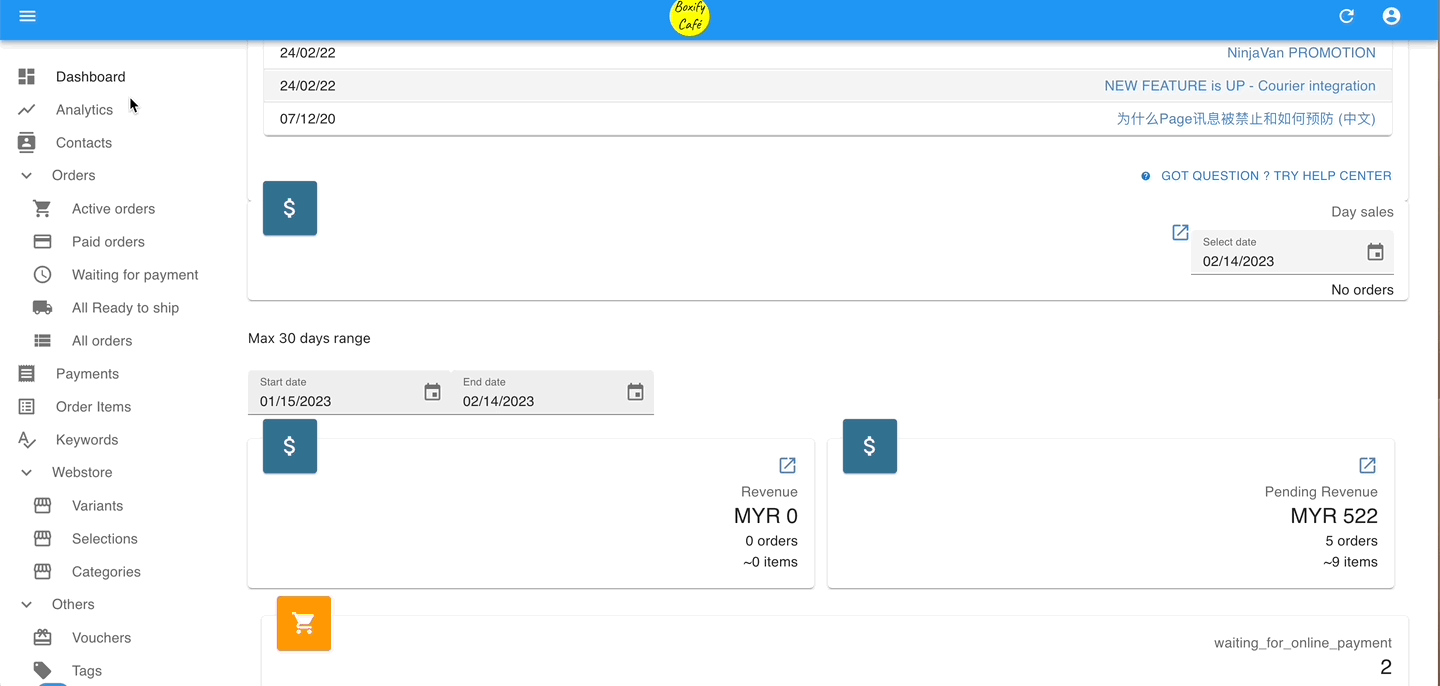 Revenue export steps