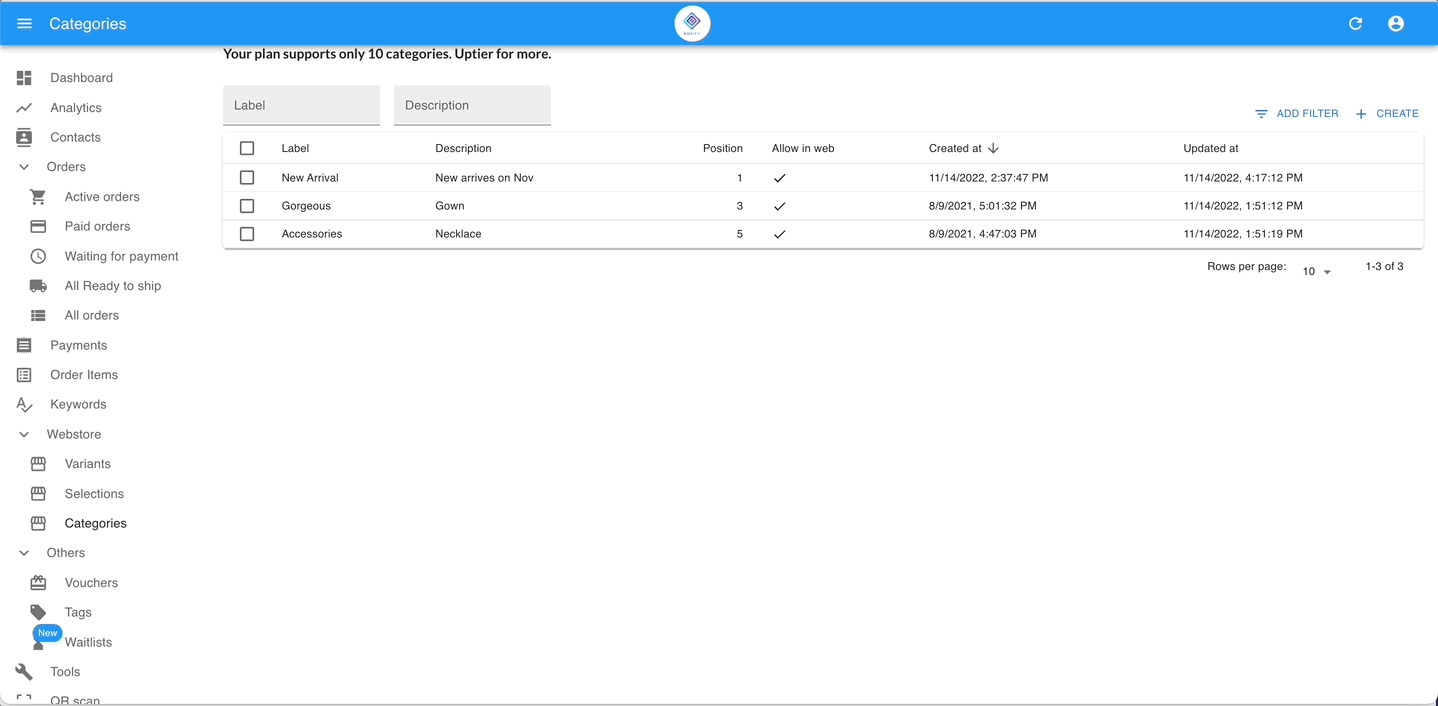 Bulk assigning a category