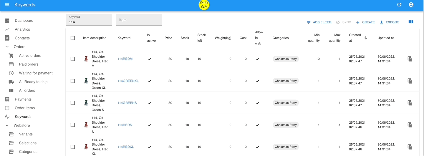 Animation showing how to bulk upload photos and video links to keywords