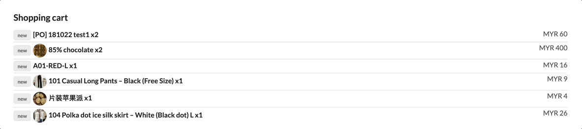 Customer cancelling item in cart