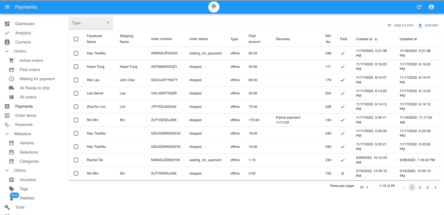 Collection export steps