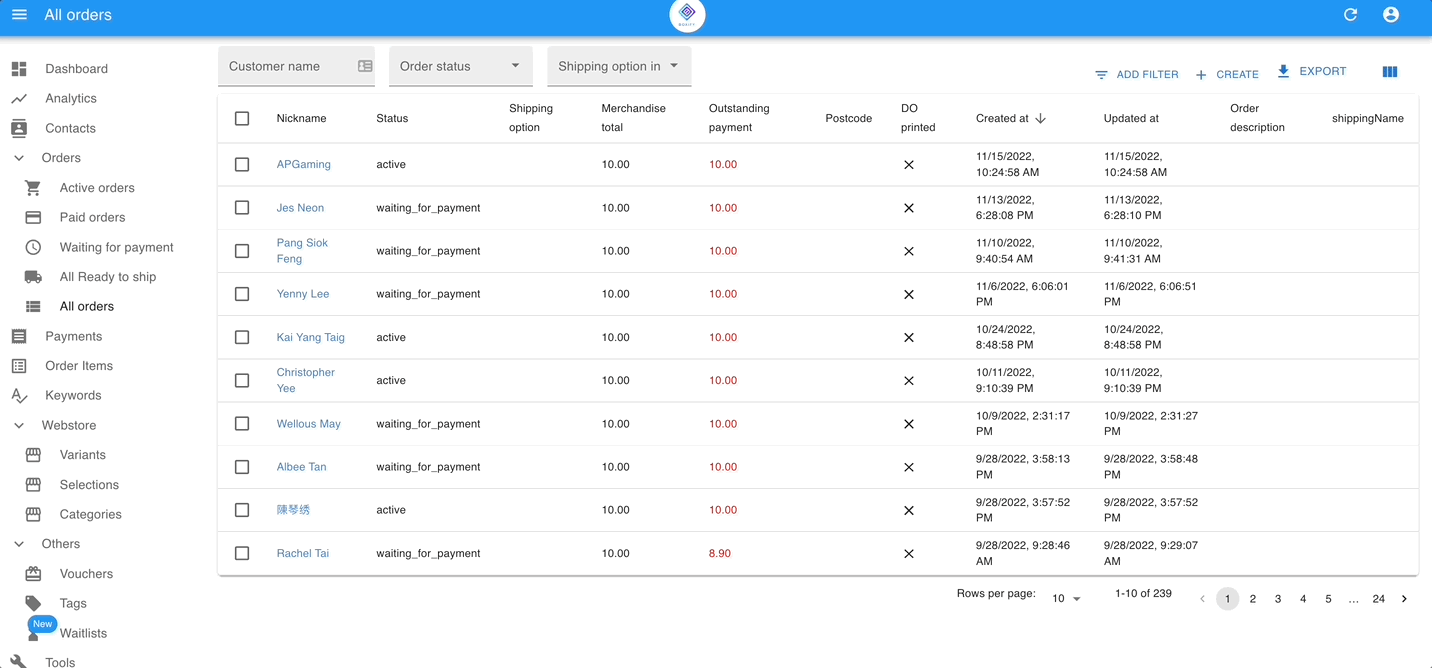 Deleting a cancelled order