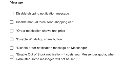 Disable WhatsApp Share Button setting