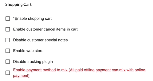Enable Web Store setting