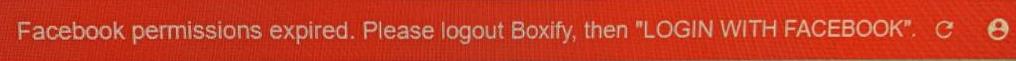 Facebook permission expired error message
