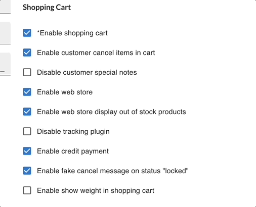 Show Weight in Cart setting