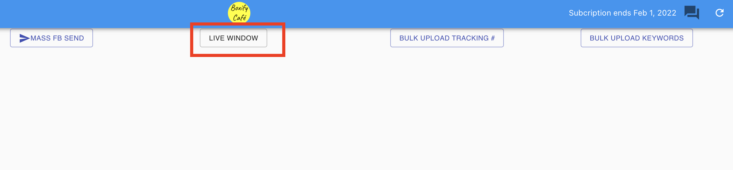 Opening Live Window from the Tools menu