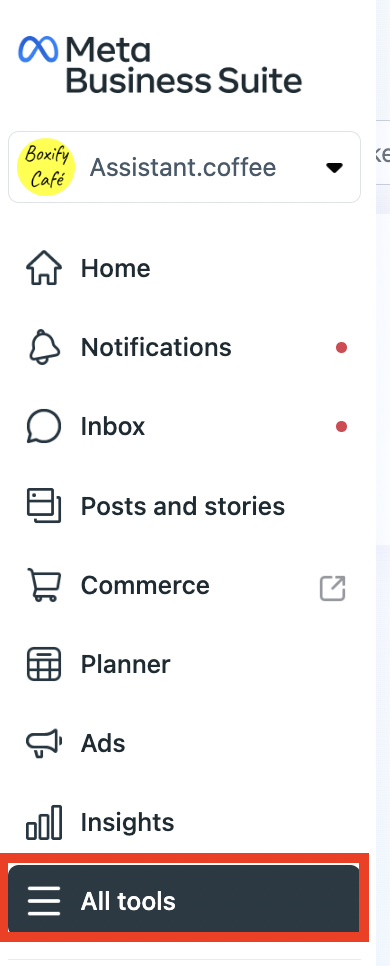 Meta Business Suite — All Tools