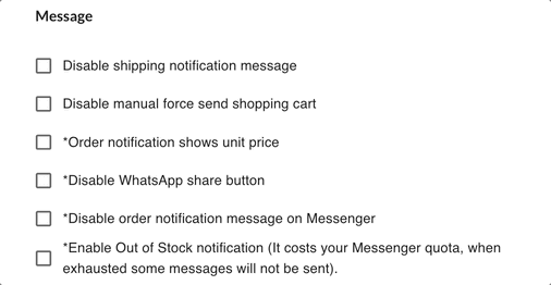 Order Notification Shows Unit Price setting