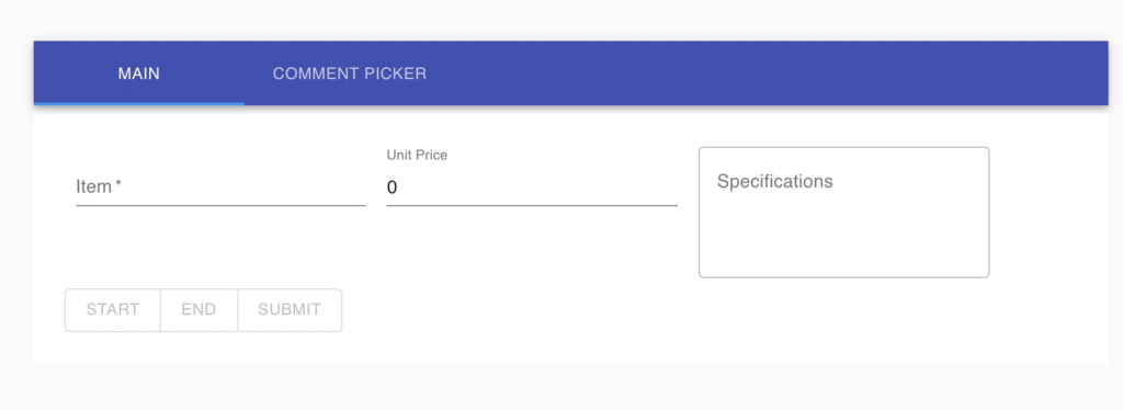 Product input fields in Live Window
