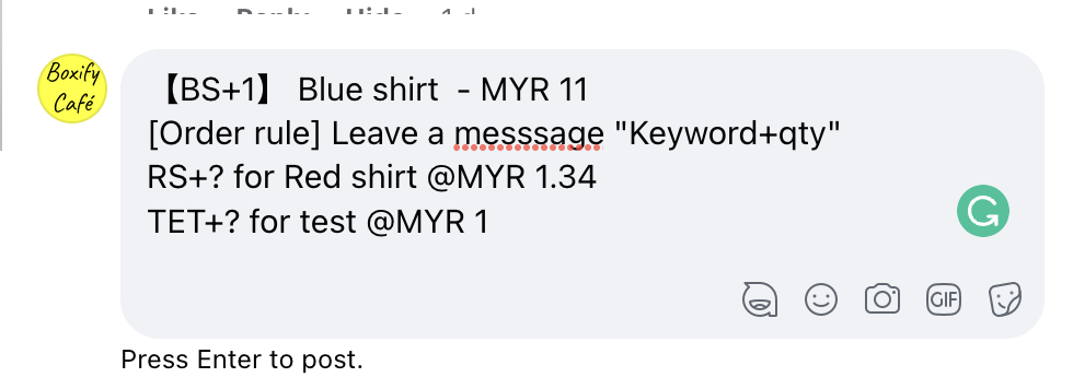 Pasting bulk keywords into comment
