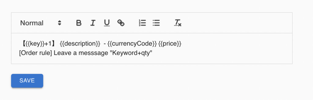 Pin Comment Template text box