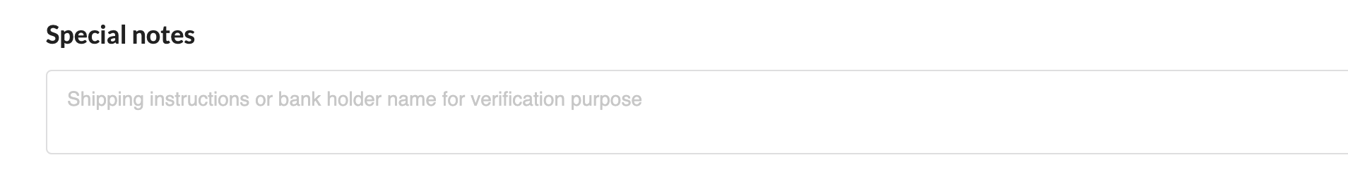 Checkout without special notes field