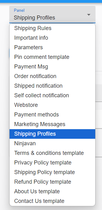 Boxify admin panel — Shipping Profiles