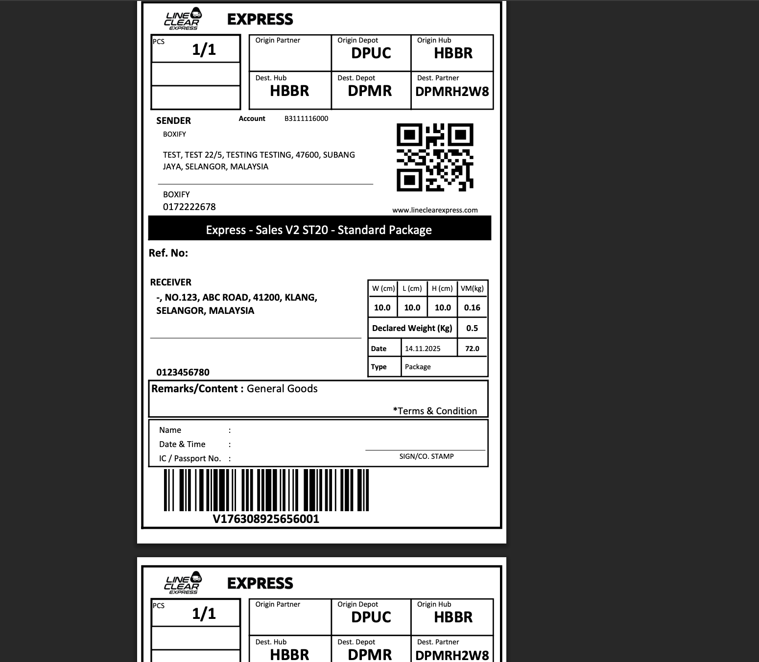 Airwaybill preview