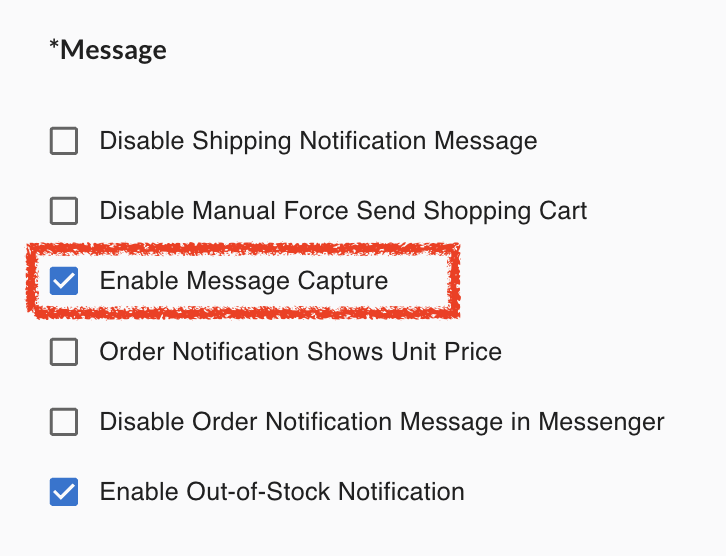 Enable Message Capture setting in Boxify Parameters