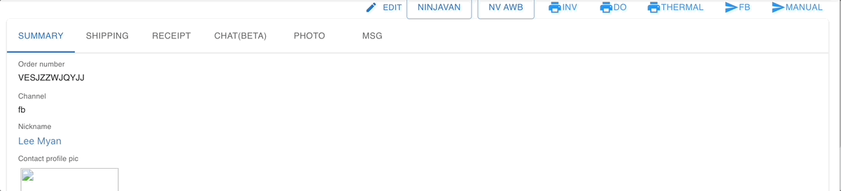 Thermal print icon shown inside an order