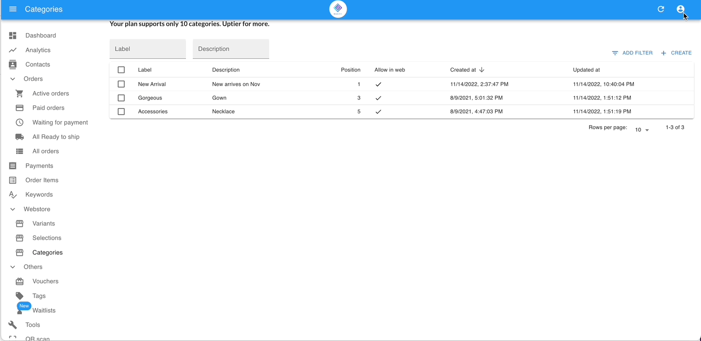 Setting the webstore welcome message