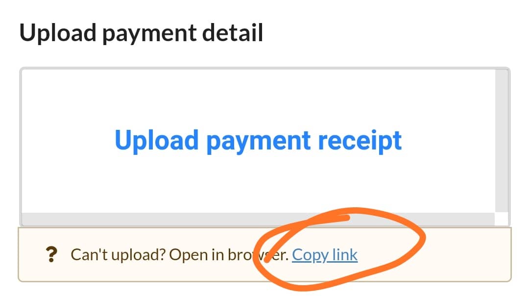 Copy link button in the Boxify receipt screen