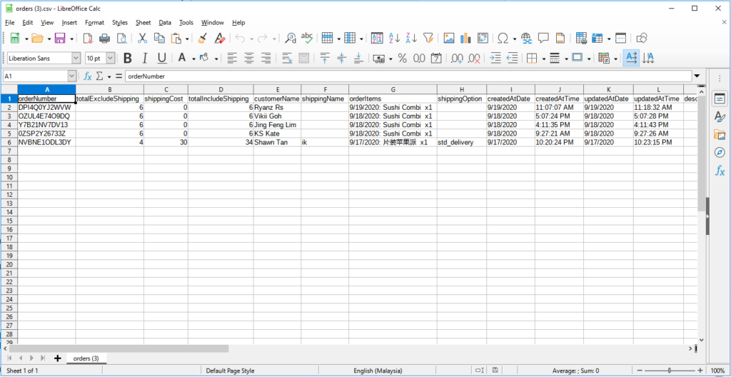 libre office spreadsheet